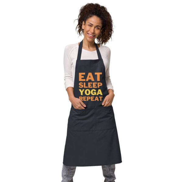 Eat Sleep Yoga Repeat | Unisex Organic Cotton Apron - Image 3