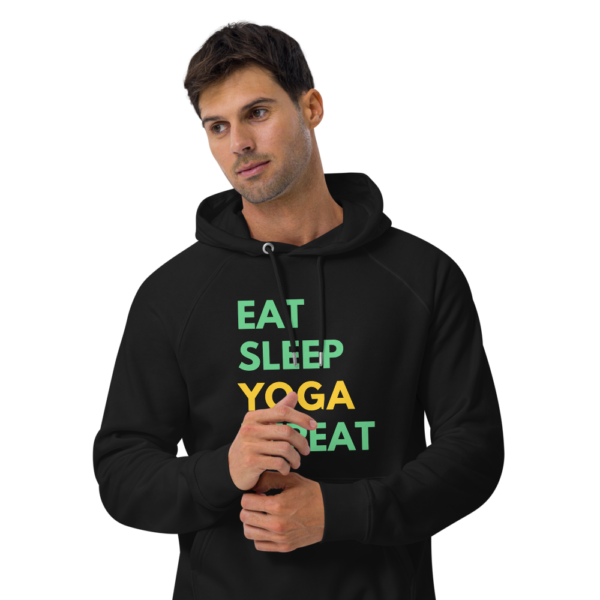 Eat Sleep Yoga Repeat | Eco Raglan Hoodie - Image 2