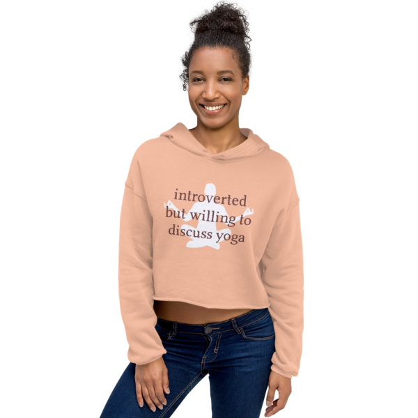 Introverted but Willing to Discuss Yoga | Cropped Hoodie - Image 2